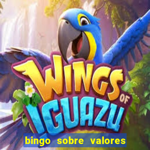 bingo sobre valores para imprimir